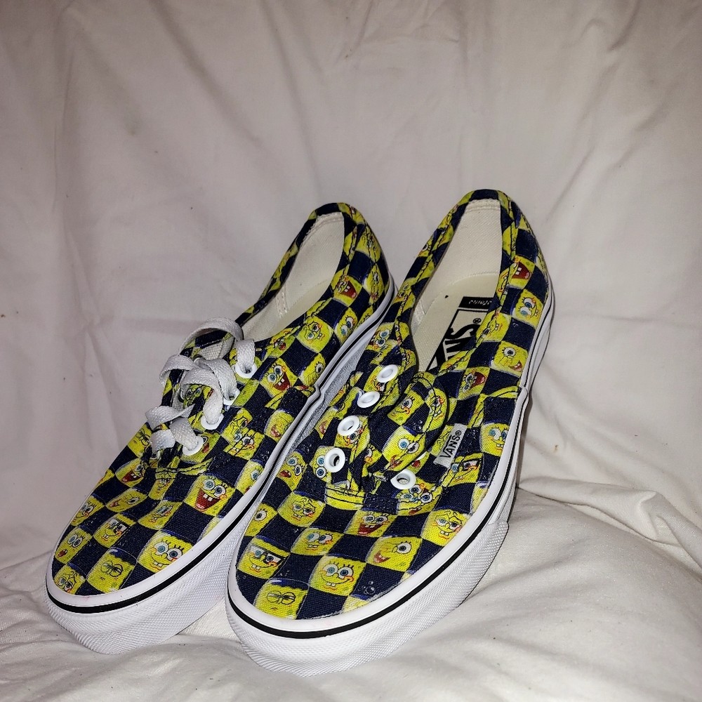 Vans, Sponge Bob / Checkered Theme, Sneakers, Women's Size 6.5